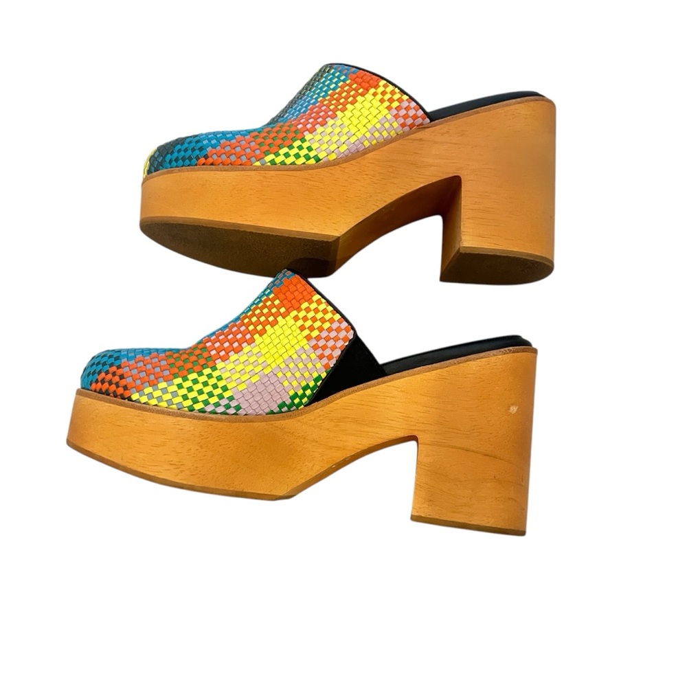 Colorful Woven Platform Clogs - Picture 3 of 7